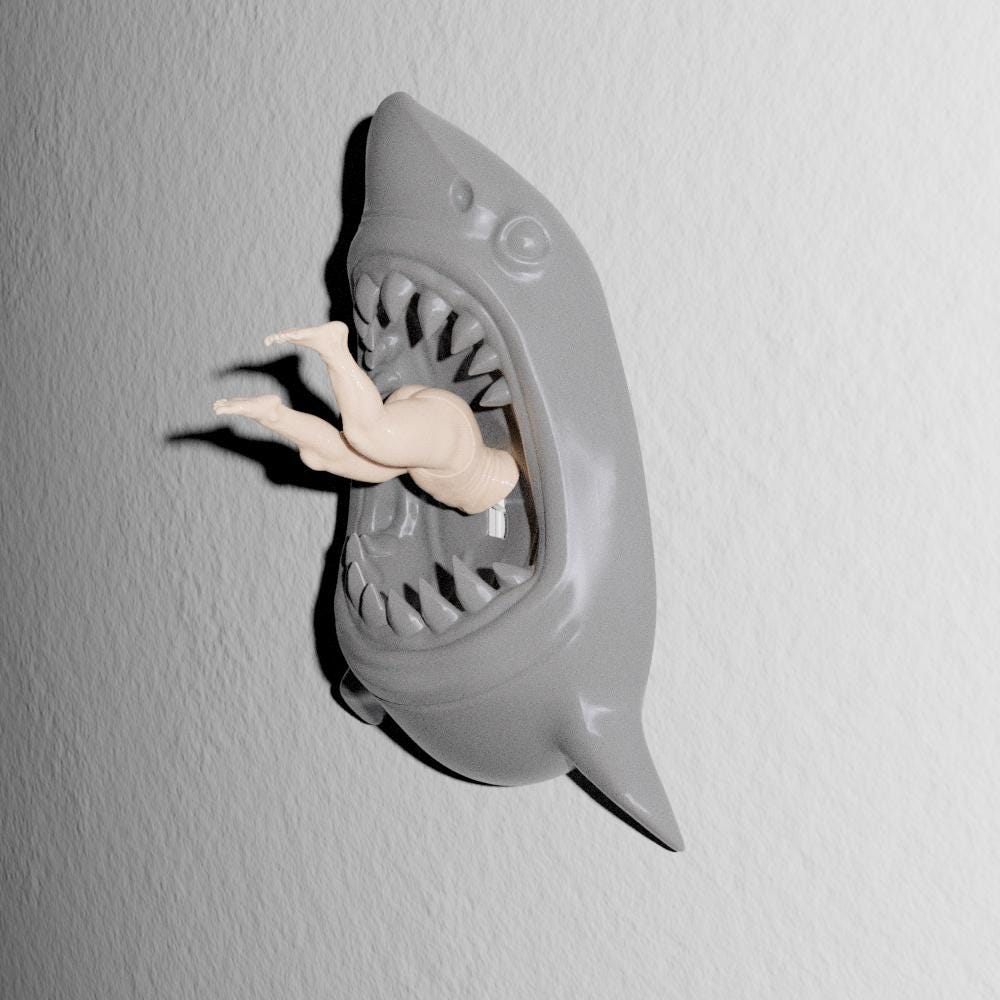 Bottoms Up shark switch cover, alternate view