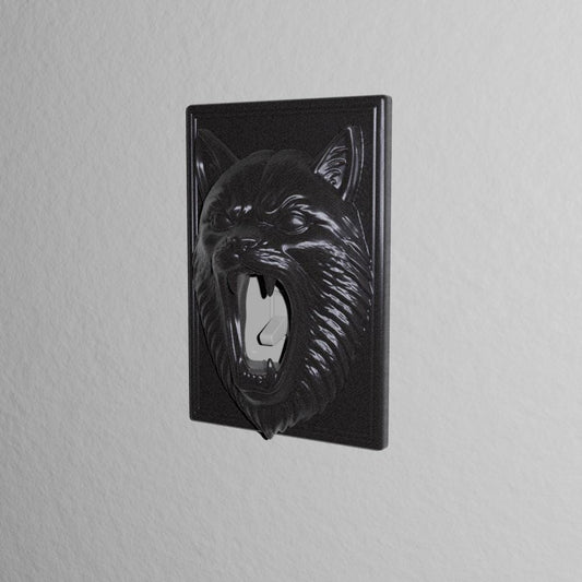 Angry Cat switch cover, side view