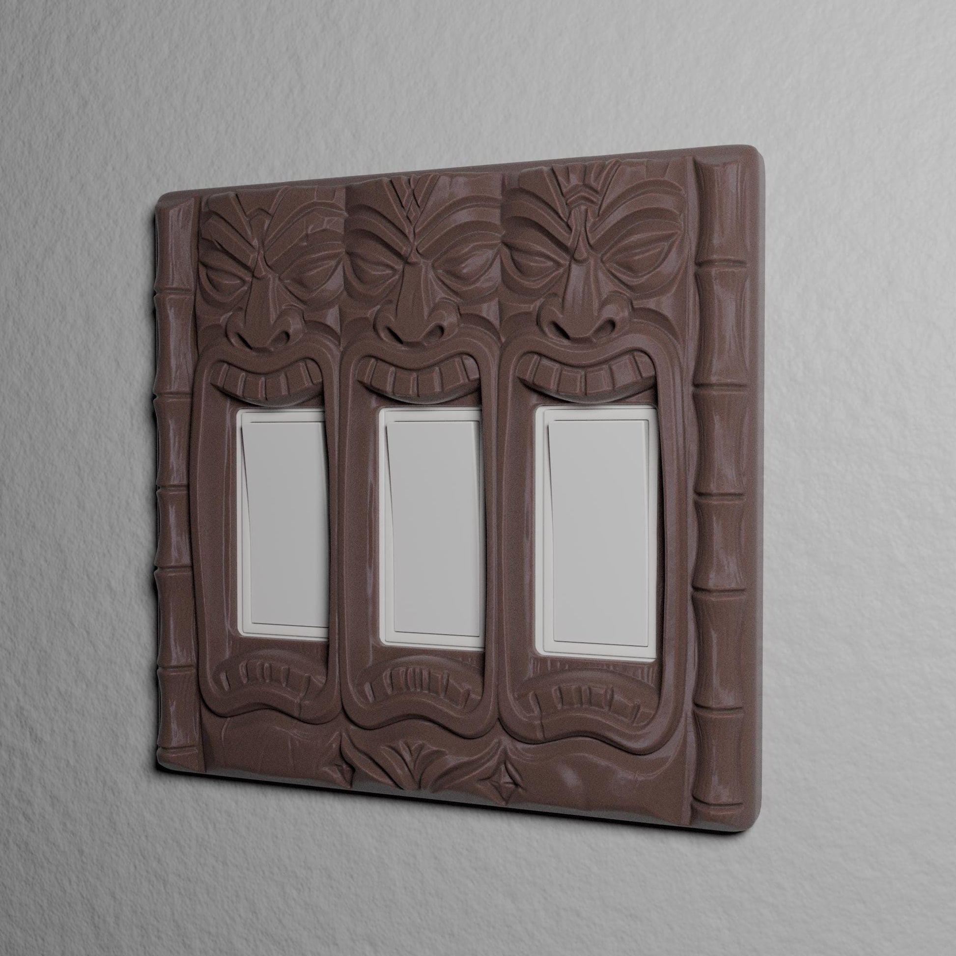 Cover Charge tiki switch cover on a wall