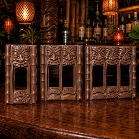 Cover Charge tiki bar guardian light switch cover, magnetic rocker plate